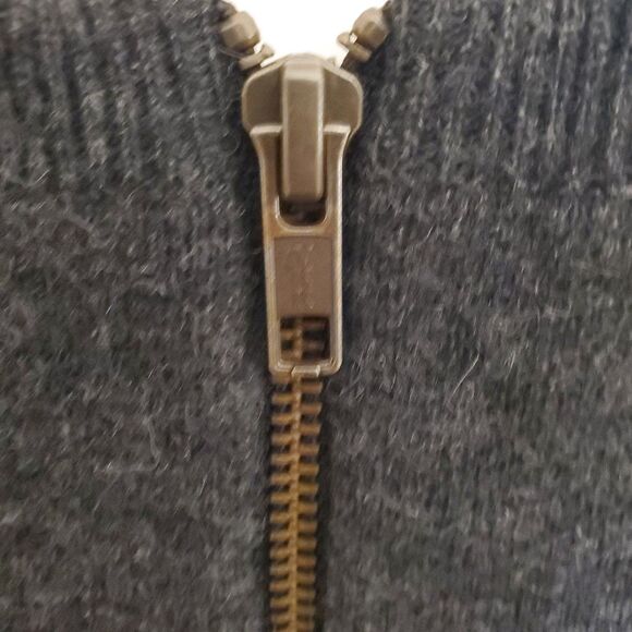 Neiman Marcus Cashmere Sweater Reversible Cardigan Tan/gry/Bl Color Blocked Sz L - Picture 5 of 7